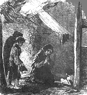 Sketch in a House at Faheys Quay Ennis The Widow Connor and Her Dying Child. 1850..gif