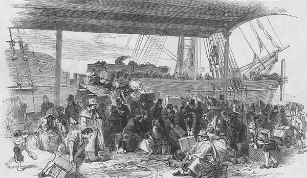 The Embarkation, Waterloo Docks  Liverpool. The Illustrated London News, July 6  1850..gif